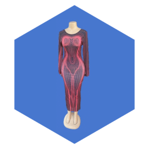STRETCHER DRESS WITH LONG-SLEEVE ARM-WEAR FOR WOMEN