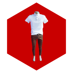 2PCS MEN'S CASUAL WEAR SLEEK T-SHIRT WITH KHAKI TROUSER