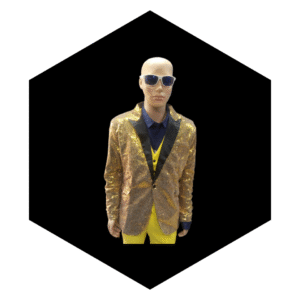GOLD SHINY GLITTERING TUXEDO COAT FOR MEN