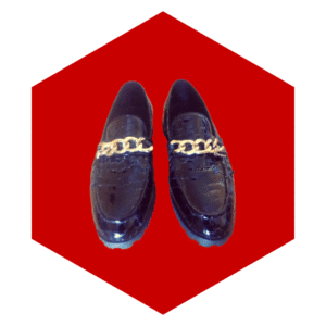 VERSACE SHOES TOE CHAIN LOAFERS MEN'S SHOES