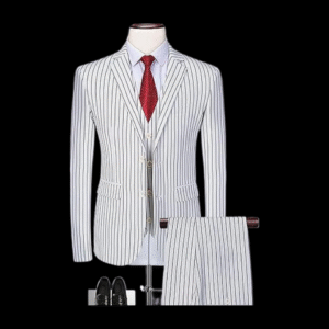 3PCS MEN'S PINSTRIPE BLAZER SUITS