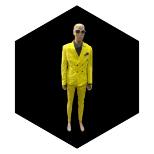 3 PCS YELLOW DOUBLE BREASTED FORMAL SUIT FOR MEN