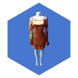 GOLD MINI LONG-SLEEVE DRESS WOMEN'S BODYCON DRESS