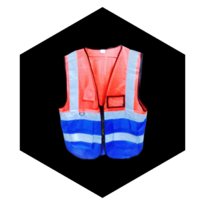 RED/BLUE SAFETY REFLECTOR VEST WITH SIDE POCKETS AND ZIPPER