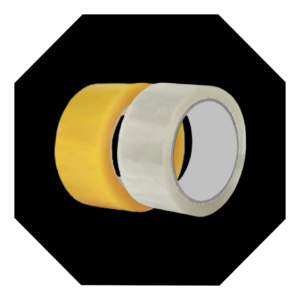 YELLOW & CLEAR 100M CELLOTAPES/ SEAL TAPES