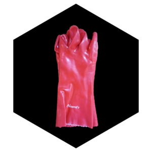 RED PVC RUBBER SAFETY GLOVES CHEMICAL-RESISTANT GLOVES