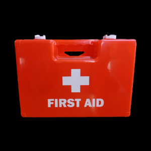 RED MEDIUM-SIZED FIRST AID BOX EMERGENCY KIT